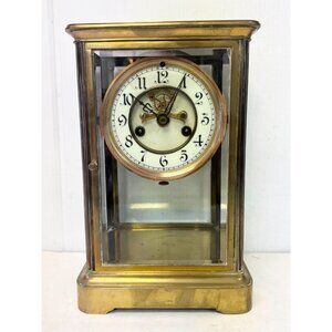 Antique Waterbury Crystal Regulator Mantle Clock